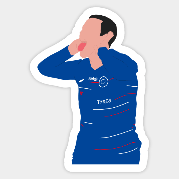 Eden Hazard Goal Celebration Sticker by Lottz_Design 